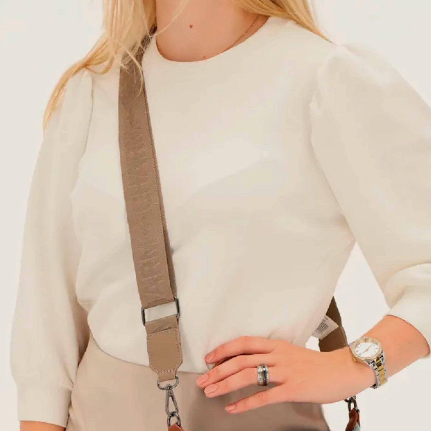 Charm London schouderband taupe