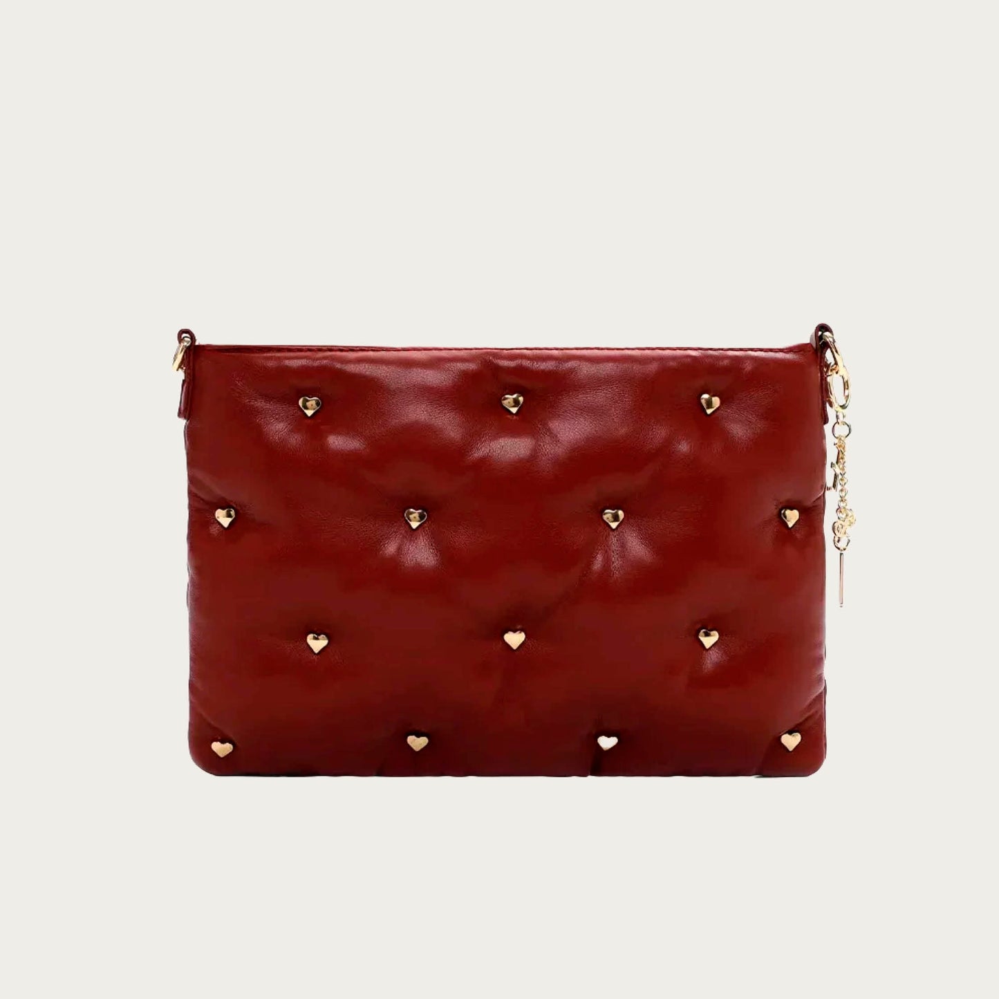 Emily en Noah crossbody tas rood (met hartjesstuds)