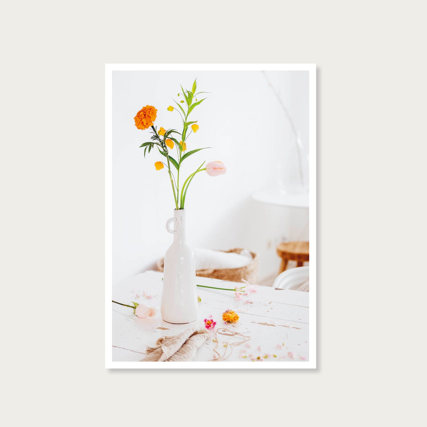 Ansichtkaart vaasje met bloemen