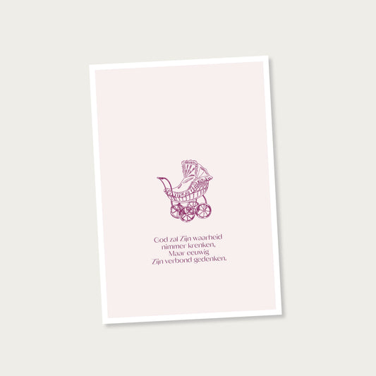Enkele doopkaart psalm 105 (roze)