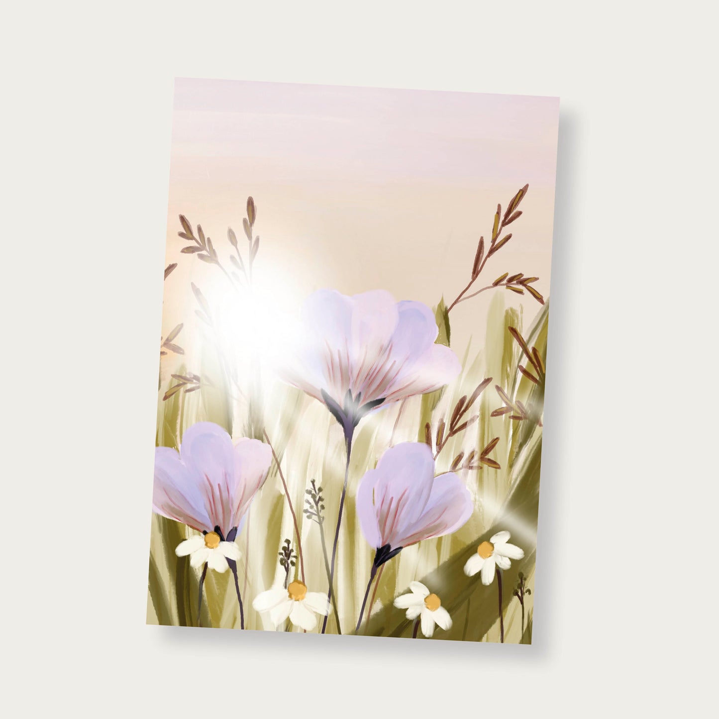 Poster Veldbloemen met zon