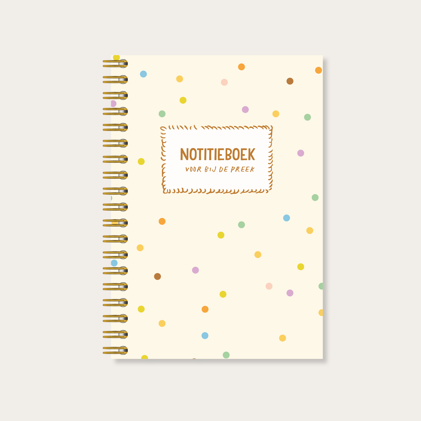 Meeschrijfboek bij de preek (stippen)
