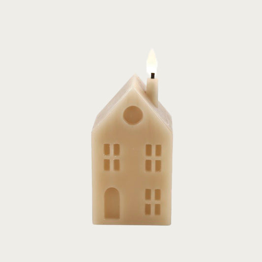 Countryfield huis kaars led beige (m)