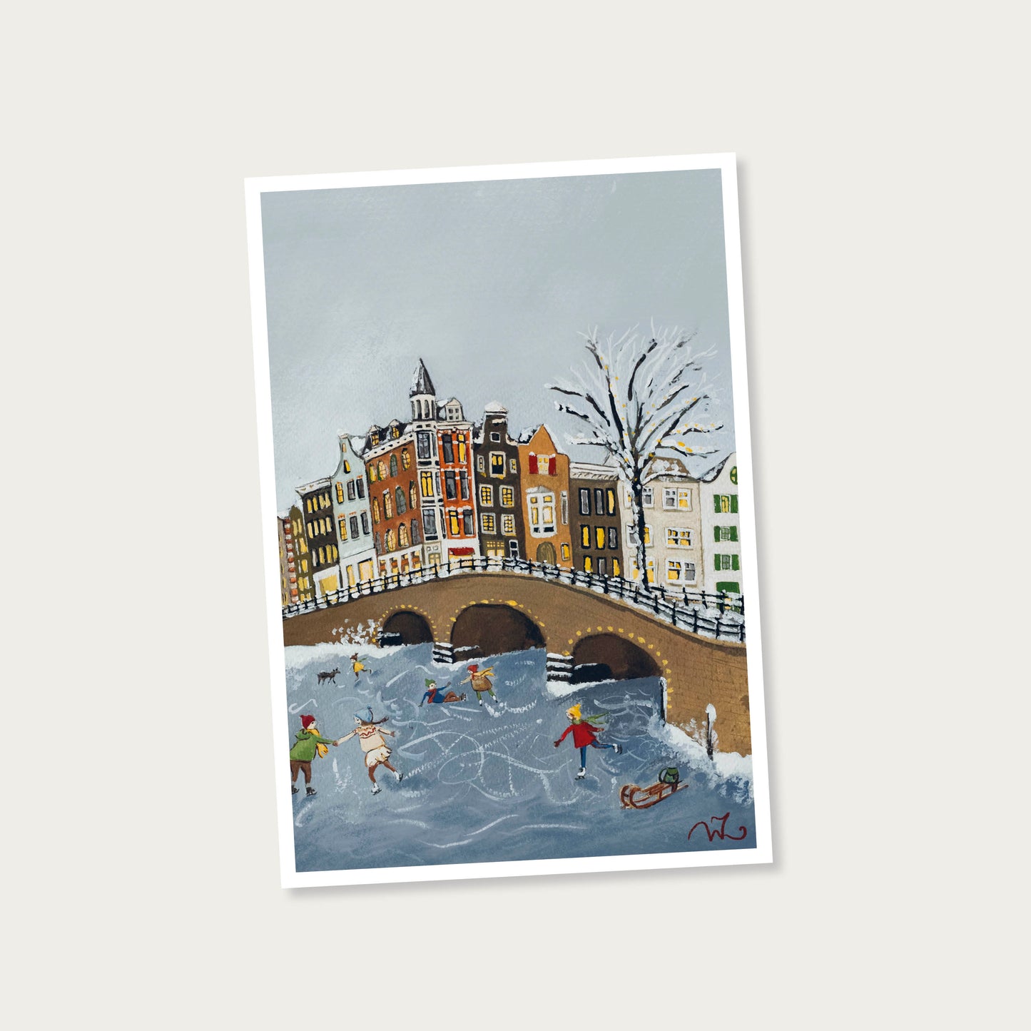 Ansichtkaart Winter in Amsterdam