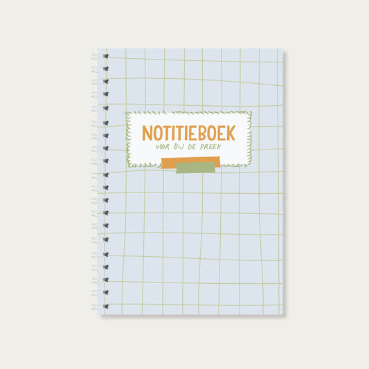 Meeschrijfboek bij de preek A6 (blauw)