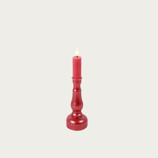 Countryfield kandelaar en kaars led roze (s)