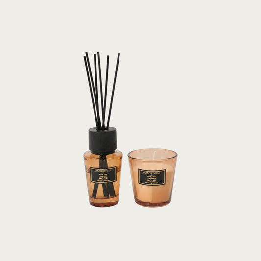Countryfield cadeauset geurstokjes en geurkaars No. 28 amber