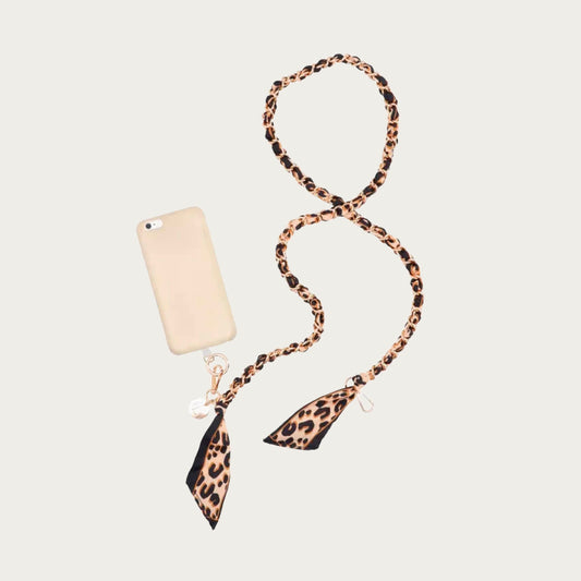 Charm schouderband / telefoonketting luipaard