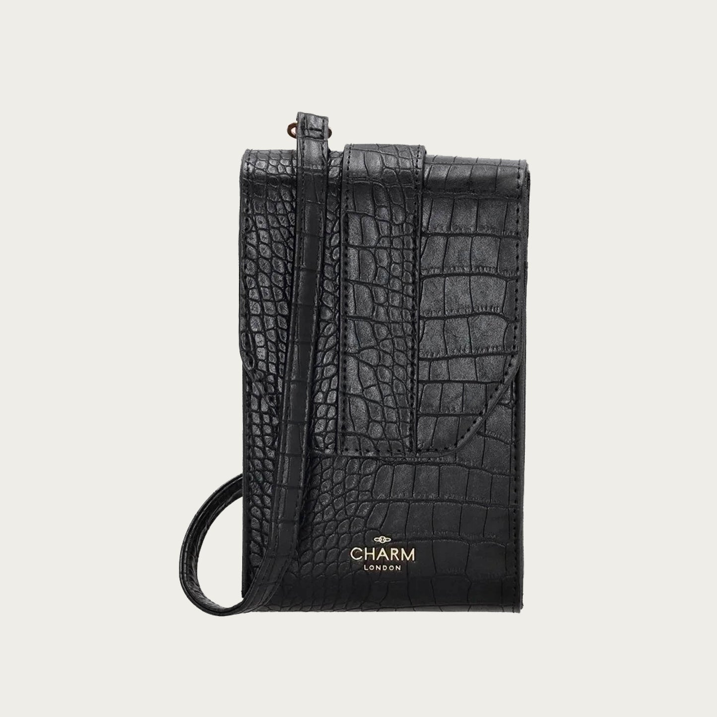 Charm London telefoontas croco zwart