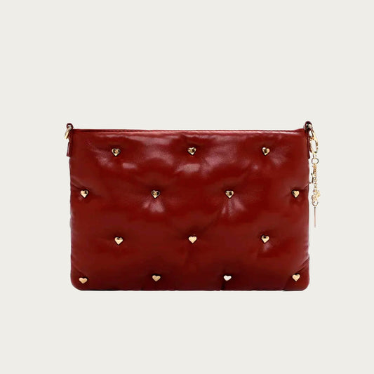 Emily en Noah crossbody tas rood (met hartjesstuds)