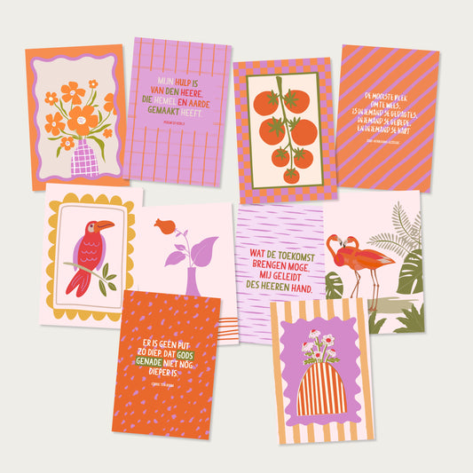 Set ansichtkaarten kleurrijk (10 stuks)