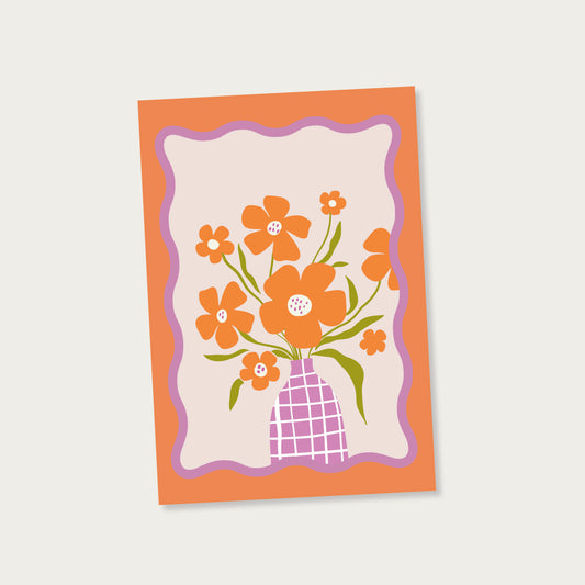 Ansichtkaart oranje bloem