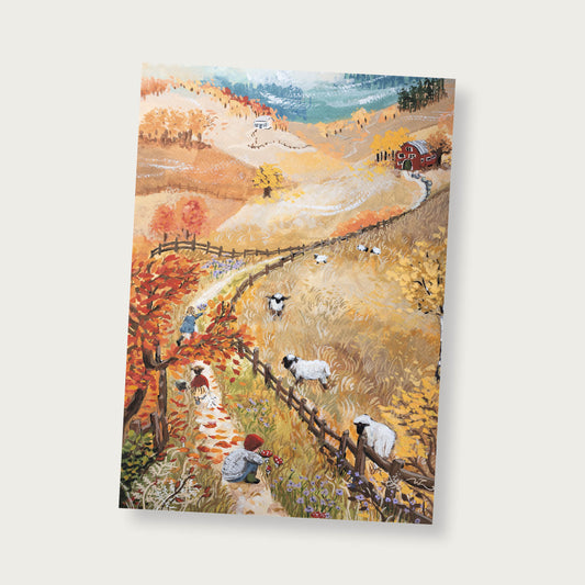 Poster herfst schapen