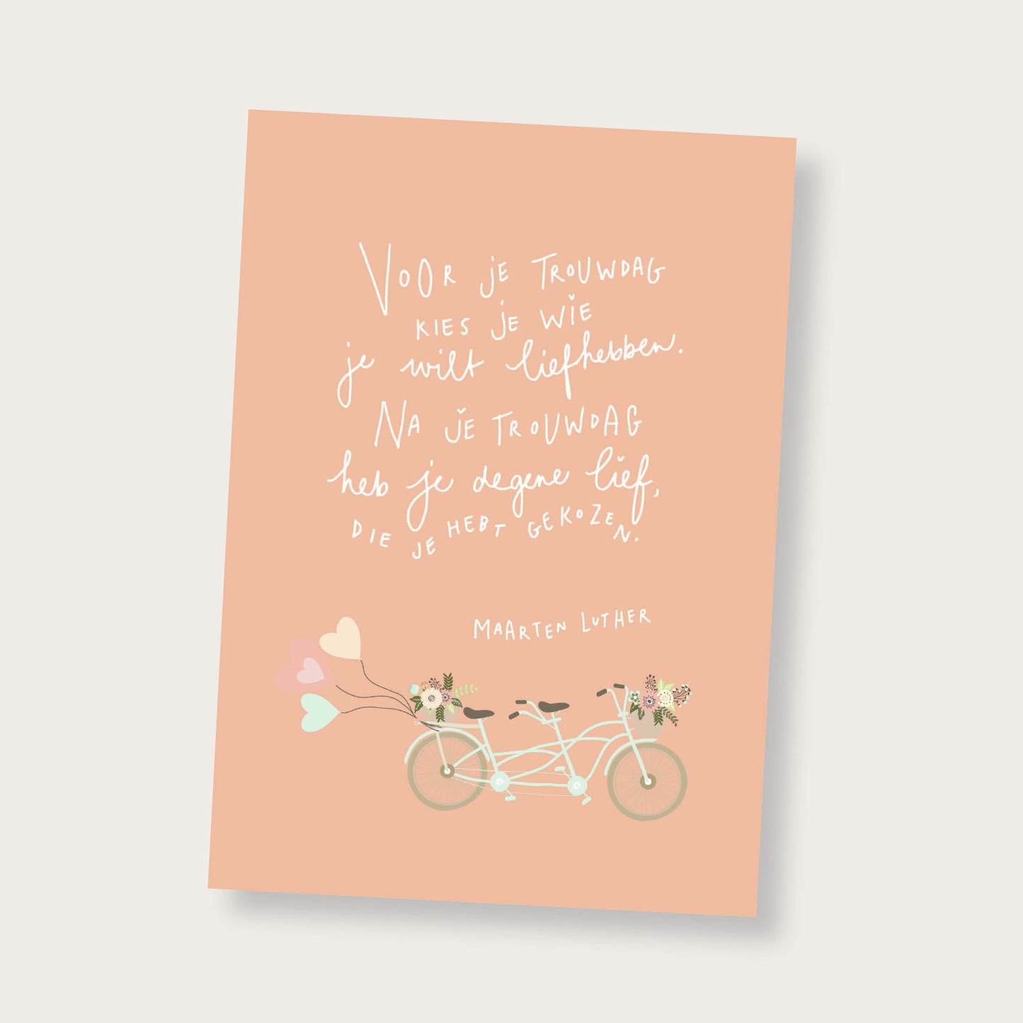 Poster Huwelijk (met tekst van Luther, zalmroze)