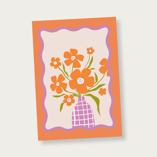 Poster oranje bloem